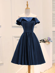 Robe de bal courte verte en satin A-line, robe de retour verte
