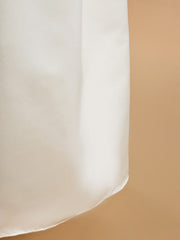 A-Line Satin Sleeveless V Neck Flower Girl Dresses with Bow