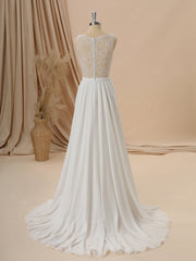 A-line Taffeta V-neck Appliques Lace Sweep Train Wedding Dress
