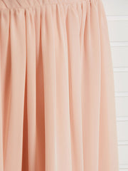 A-Line V Neck Maxi Chiffon Junior Flower Girl Dress With Sash Ribbon Ruching