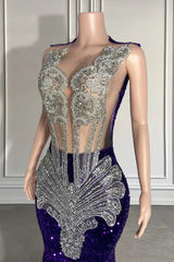 Lovertjes mouwloze mermaid prom -jurk met kralen