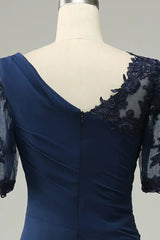 Sheath Mother of Bride Dress with Appliques