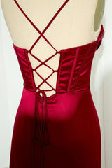 Enchanting Satin Backless Lace-up Mermaid Long Prom Dress Party Dress Evening Dress HZ1024