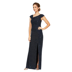 Alex Evenings AE8127514 Long Formal Metallic Dress