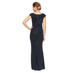 Alex Evenings AE8127514 Long Formal Metallic Dress