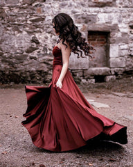 Velvet Sweetheart Floor Length Satin Dress Sleeveless