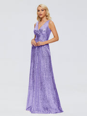 Alyssa Column V back Sequins Prom Dresses