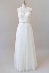 Amazing Beading Lace Tulle A-line Wedding Dress