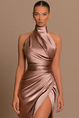 Amazing High Neck Sleeveless Prom Dress Mermaid Long Split