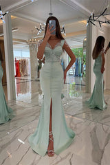 Amazing Mint Green Cap Sleeves Prom Dress Long with Beads