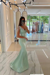 Amazing Mint Green Cap Sleeves Prom Dress Long with Beads