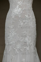 Amazing V-neck Appliques Mermaid Wedding Dress