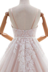 Appliques Spaghetti Strap A-line Wedding Dress