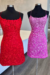 Lavender Appliques Lace-Up Short Homecoming Dress