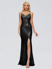 Athena Straps Sequins Prom Dresses