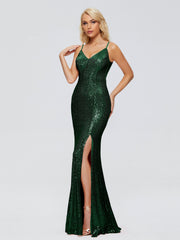 Athena Straps Sequins Prom Dresses