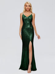 Athena Straps Sequins Prom Dresses