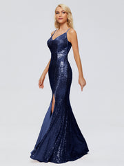 Athena Straps Sequins Prom Dresses