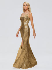 Athena Straps Sequins Prom Dresses