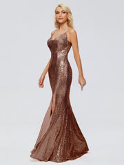 Athena Straps Sequins Prom Dresses