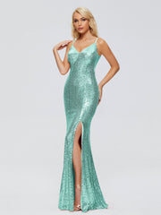 Athena Straps Sequins Prom Dresses