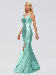Athena Straps Sequins Prom Dresses