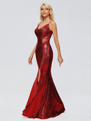 Athena Straps Sequins Prom Dresses