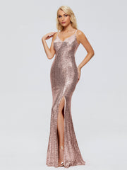 Athena Straps Sequins Prom Dresses
