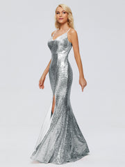 Athena Straps Sequins Prom Dresses
