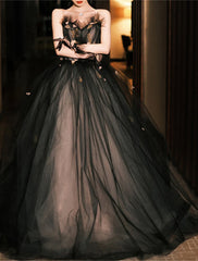 Ball Gown Quinceanera Dresses Princess Dress Performance Sweet 16 Floor Length Sleeveless Strapless Polyester with Appliques