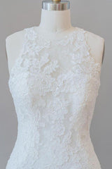 Awesome Illusion Lace Mermaid Wedding Dress