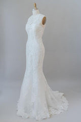 Awesome Illusion Lace Mermaid Wedding Dress