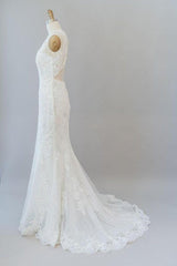 Awesome Illusion Lace Mermaid Wedding Dress