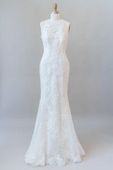Awesome Illusion Lace Mermaid Wedding Dress