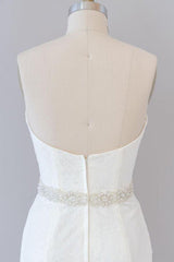 Awesome Ruffle Strapless Lace Sheath Wedding Dress
