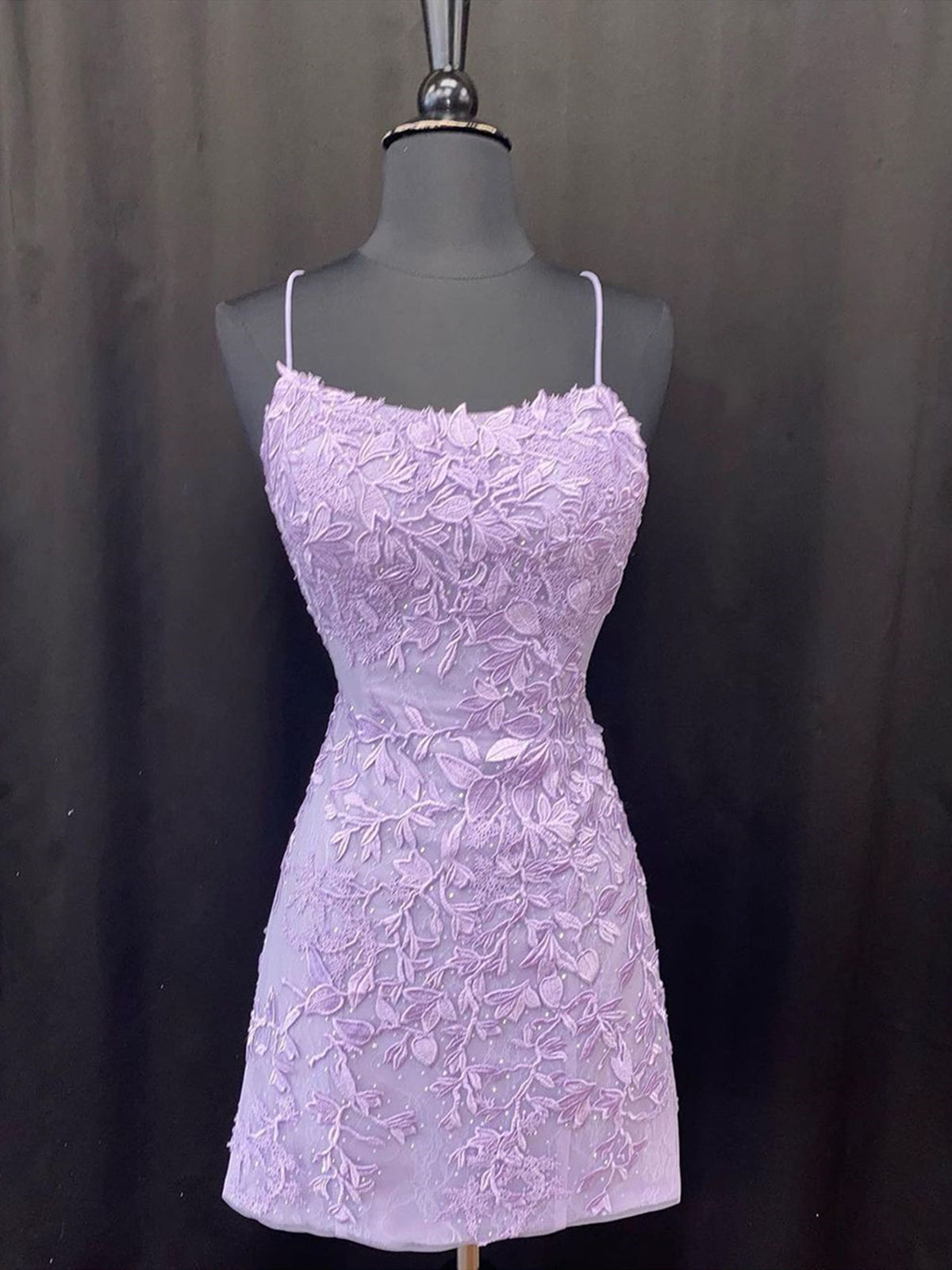 Robes de bal à violet courtes sans dos, ouvr