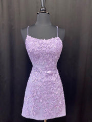 Robes de bal à violet courtes sans dos, ouvr