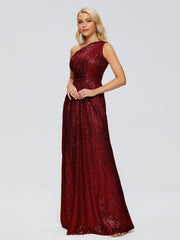Bailey One-Shoulder Sequins Party Prom Dresses