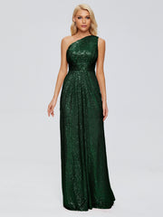 Bailey One-Shoulder Sequins Party Prom Dresses