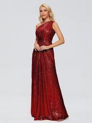 Bailey One-Shoulder Sequins Party Prom Dresses