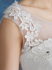 Ball Gown Wedding Dresses Scoop Neck Floor Length Satin Tulle Cap Sleeve Romantic See-Through Backless
