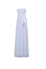 A-line Strapless Floor Length Chiffon Bridesmaid Dress