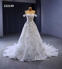Beaded Floral Wedding Dresses Off the Shoulder 222149