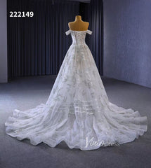 Beaded Floral Wedding Dresses Off the Shoulder 222149