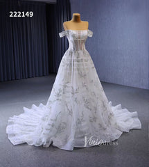 Beaded Floral Wedding Dresses Off the Shoulder 222149