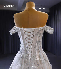 Beaded Floral Wedding Dresses Off the Shoulder 222149