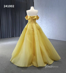 Beaded Ruched Prom Dress Off the Shoulder Wedding Gown 241002