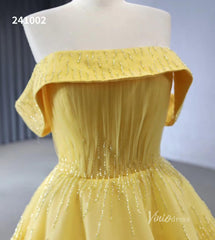 Beaded Ruched Prom Dress Off the Shoulder Wedding Gown 241002