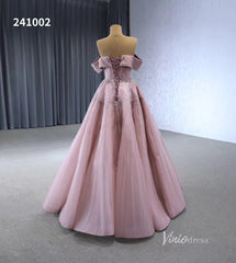 Beaded Ruched Prom Dress Off the Shoulder Wedding Gown 241002