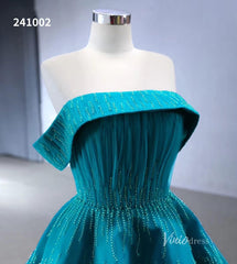 Beaded Ruched Prom Dress Off the Shoulder Wedding Gown 241002